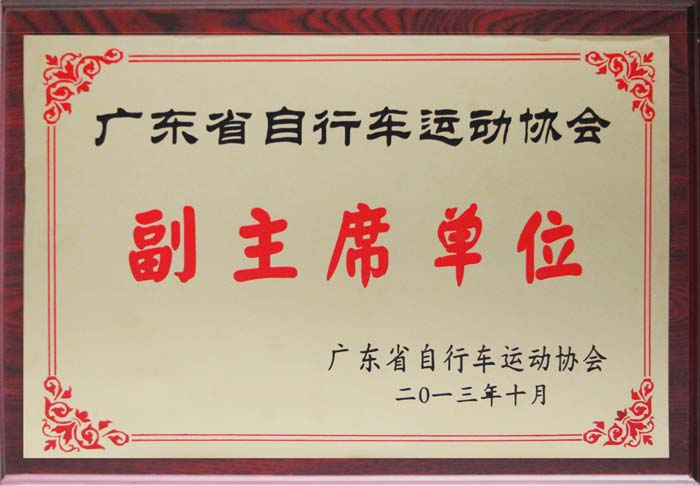跃速公司当选为“广东省自行车运动协会副主席单位”