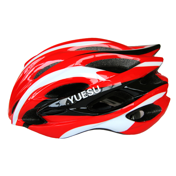 公路山地自行车头盔（白黑红）