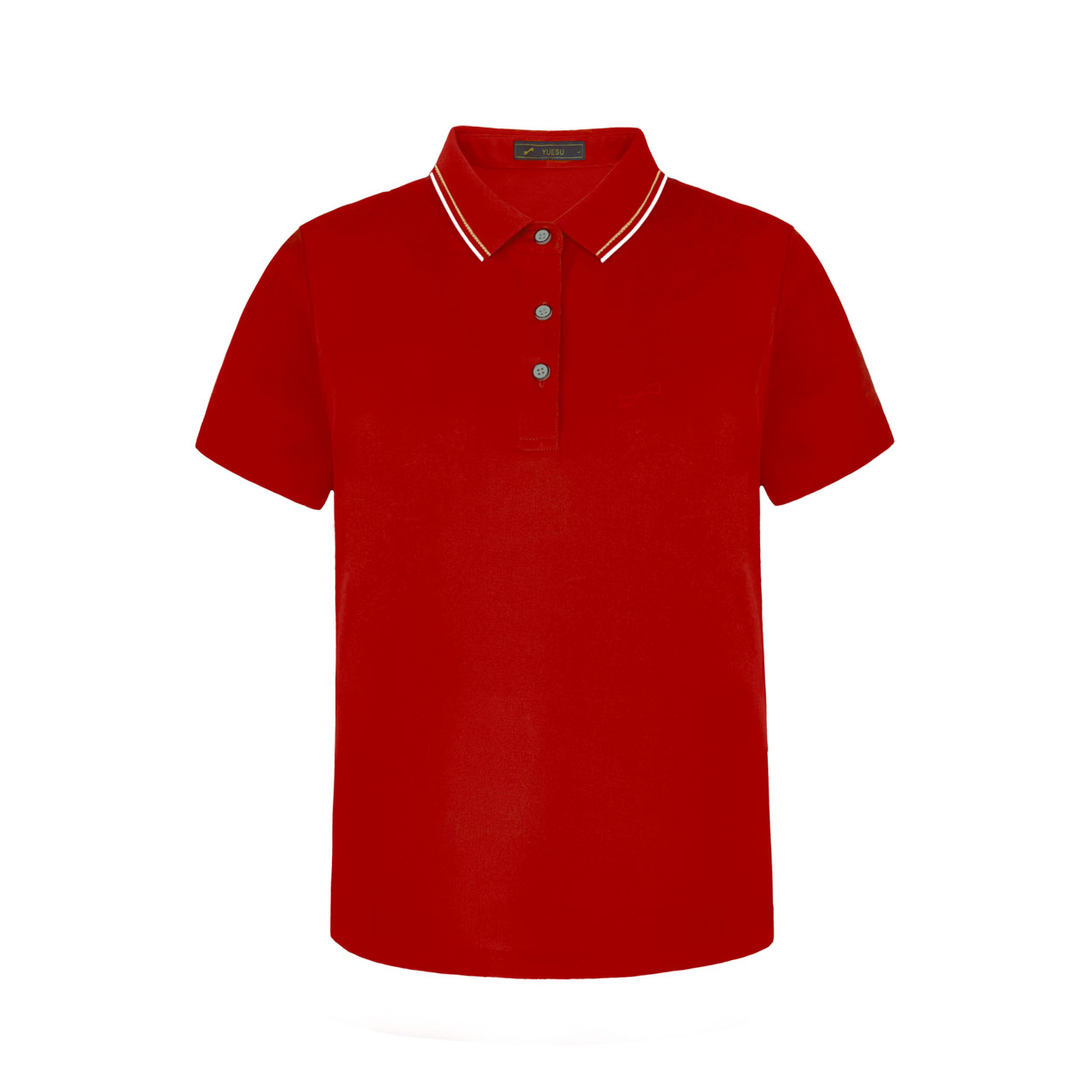跃速夏季新款男子翻领短袖T恤 红色 款号：112320