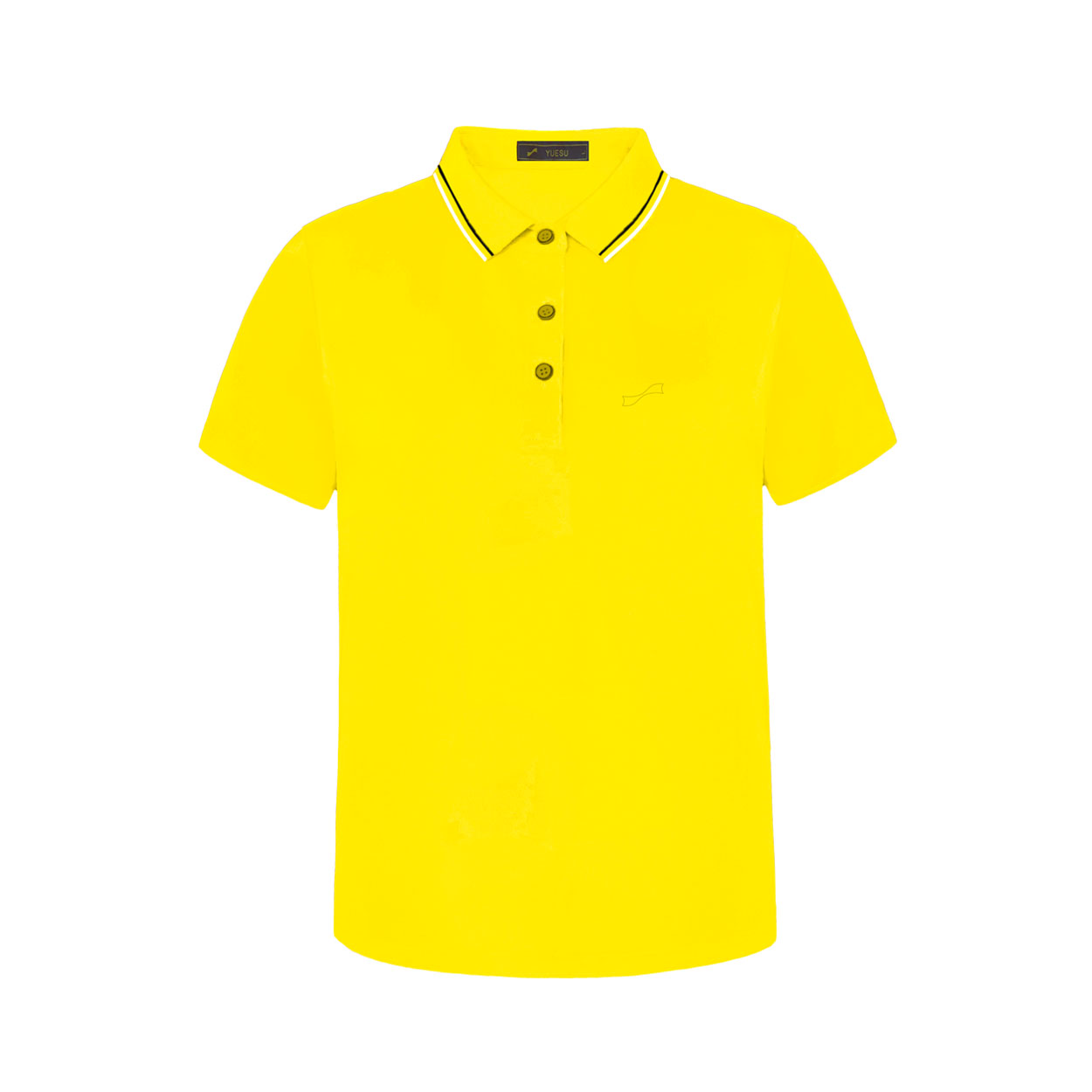 跃速夏季新款男子翻领短袖T恤 金黄色 款号：112320